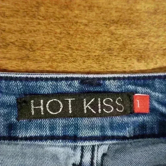 Hot Kiss Y2K 2000s Stretch Denim Button Down Skirt Size 1 - Picture 2 of 3